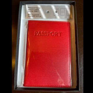 Winn International Passport Holder Case 6498 L Leather Red